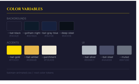 Batman color palette