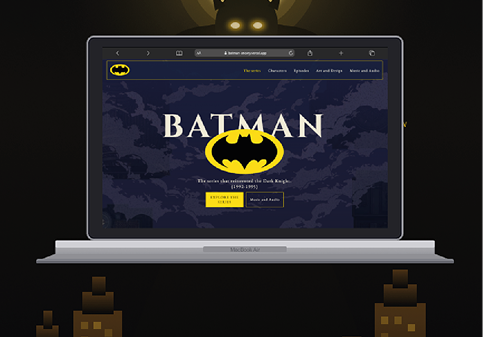 mockup of de Batman website